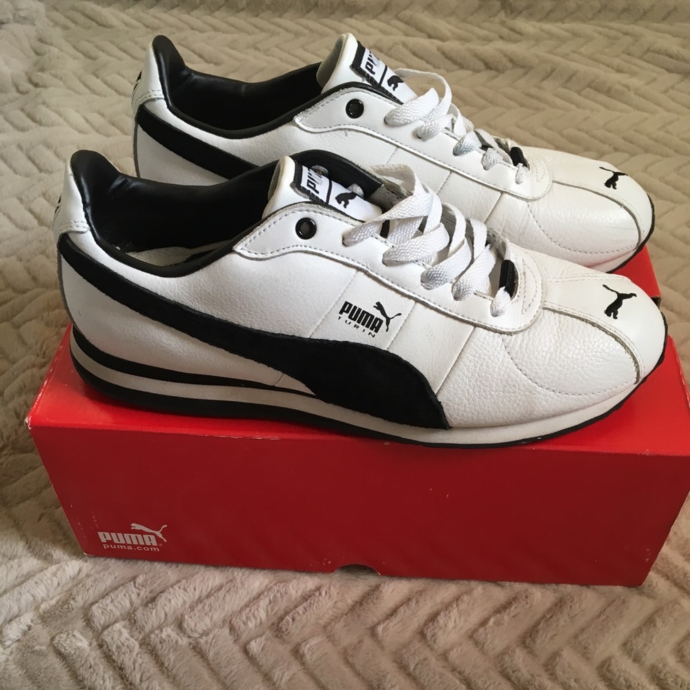 Puma Turin, leather, white and black